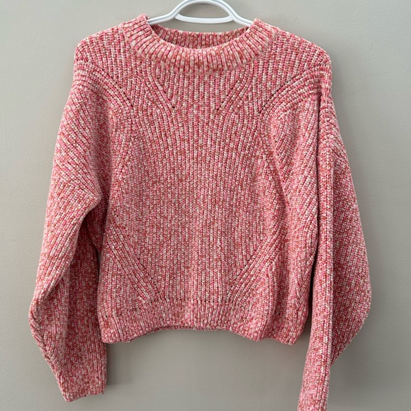 H&M Chenille Soft Oversized fit Dolman Sleeve Casual 💕Pink Knit Sweater - Picture 2 of 5